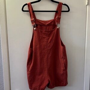 Rustic Orange Overalls with Adjustable Straps